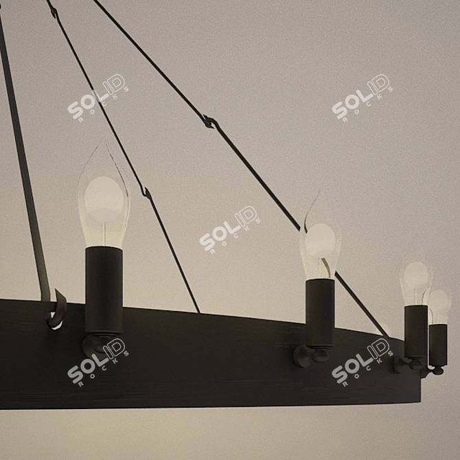 Vintage Camino Chandelier 3D model image 2