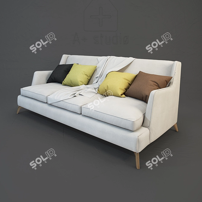 VIBIEFFE Class 680 Sofa: Ultimate Comfort & Style 3D model image 1