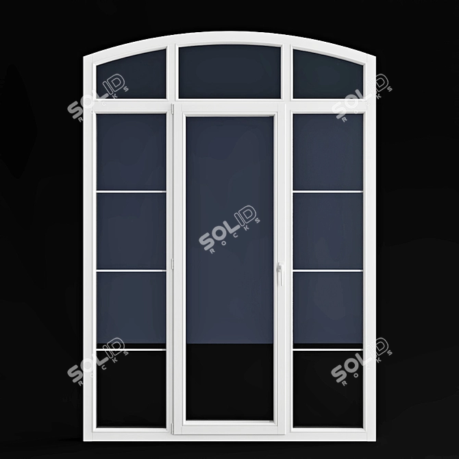 Elegant Arch Window & Door Set 3D model image 3