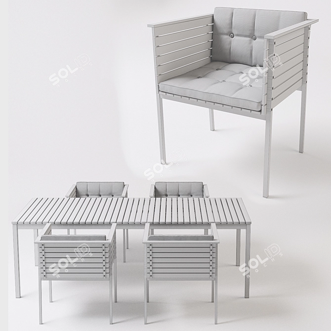 Skargaarden Haringe Outdoor Armchair & Table Set 3D model image 3