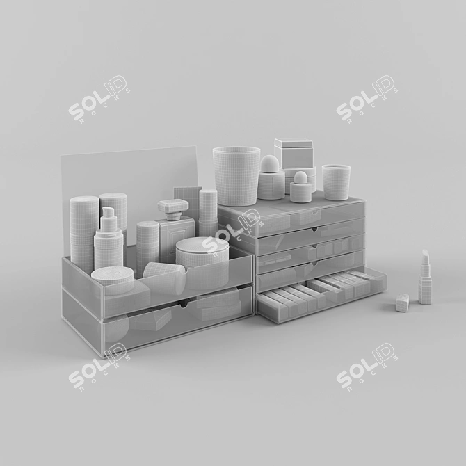 Modern Cosmetics Drawer Set 3D model image 2