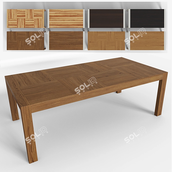 Modern Wooden Dining Table 3D model image 1