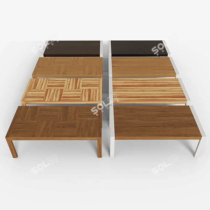 Modern Wooden Dining Table 3D model image 2