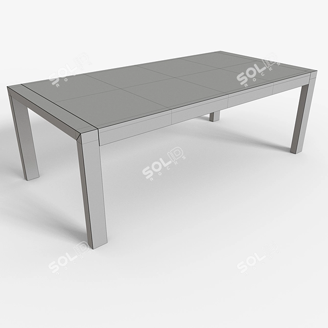 Modern Wooden Dining Table 3D model image 3