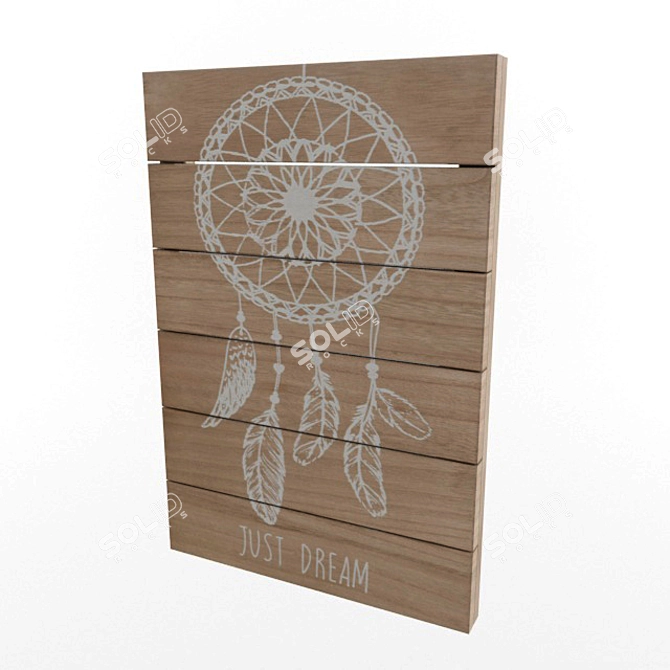 Wooden Decor Panel 3D model image 1