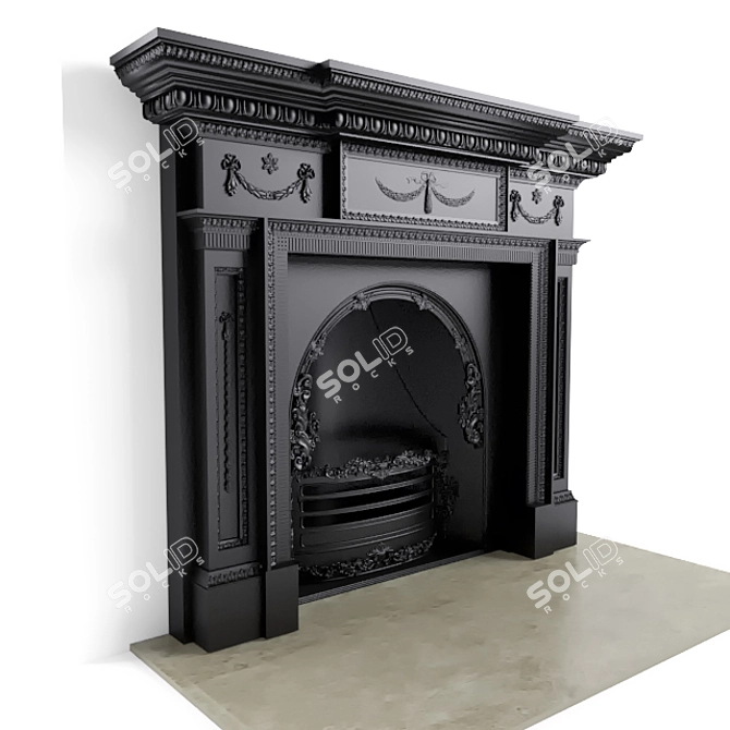 Stovax William IV Mantel 3D model image 1