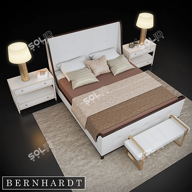 Jet Set California King Bed 3D model image 1
