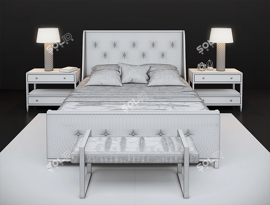 Jet Set California King Bed 3D model image 3