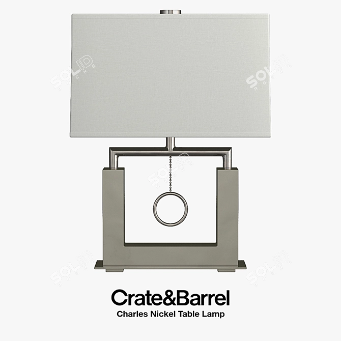 Sleek Charles Nickel Table Lamp 3D model image 1