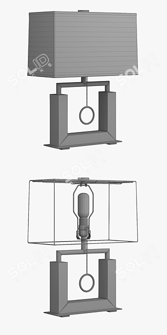 Sleek Charles Nickel Table Lamp 3D model image 3
