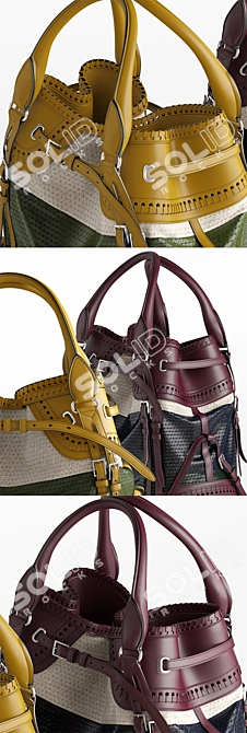 Burberry Whipstitch Bag: Timeless Elegance 3D model image 2