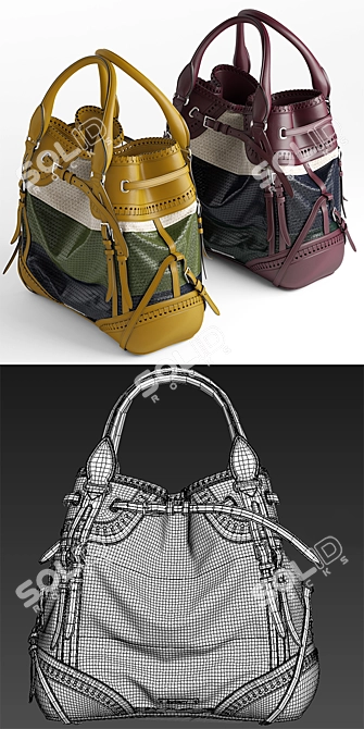 Burberry Whipstitch Bag: Timeless Elegance 3D model image 3