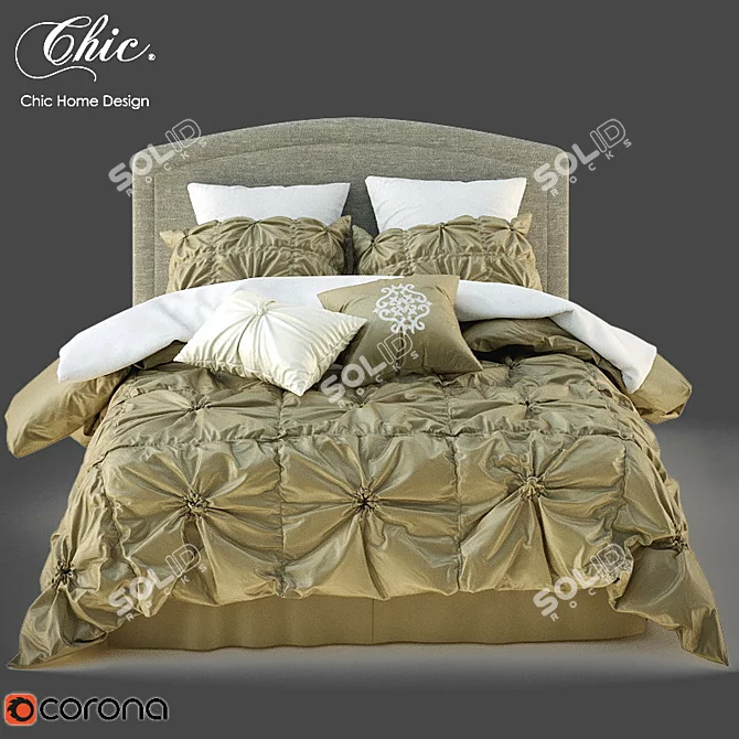 Luxury Linen Set by Chic Home Bedding 3D model image 1