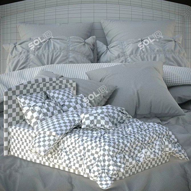 Luxury Linen Set by Chic Home Bedding 3D model image 3