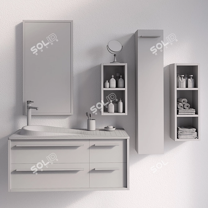 ARCOM POLLOCK COMPOSITION 36 Bathroom Furniture Set 3D model image 3