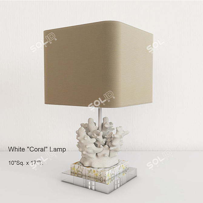 Coral Dreams White Lamp | 17" Height 3D model image 1