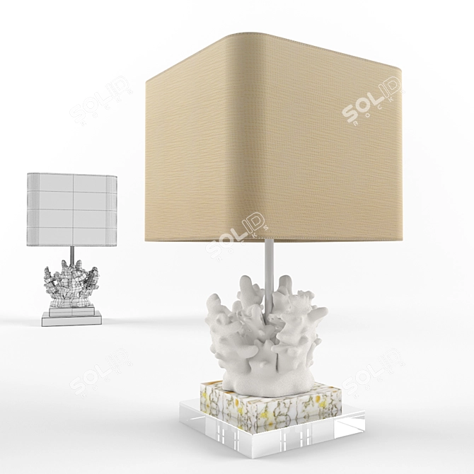 Coral Dreams White Lamp | 17" Height 3D model image 2