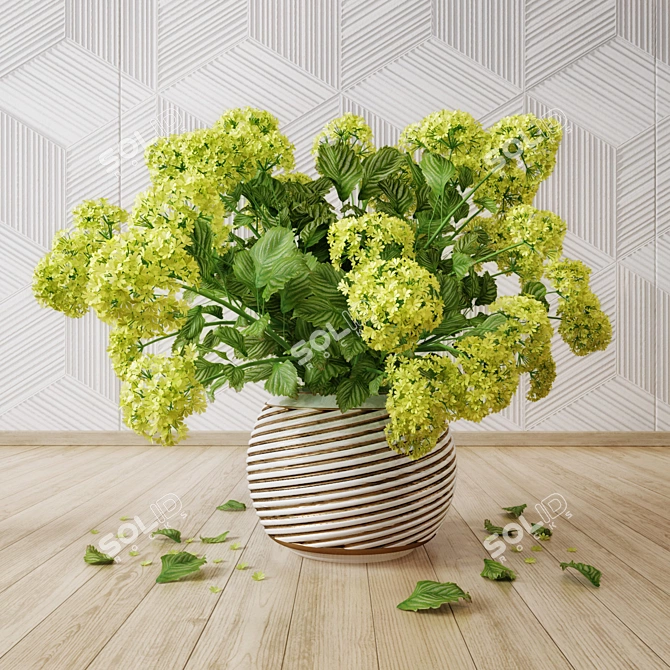 Golden Petals Vase 3D model image 1