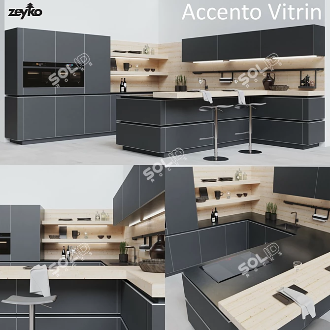 Elegant Accento Vitrin by Zeyko 3D model image 1