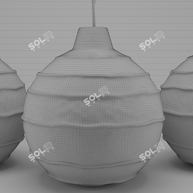 Handcrafted Metal Vases Set 3D model image 3