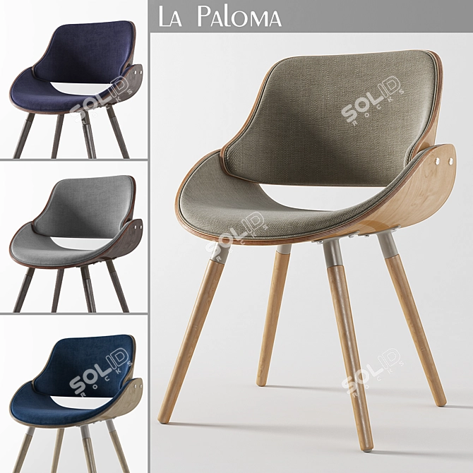 Chic LaPaloma Armchair: Elegant Design & Max Comfort 3D model image 1