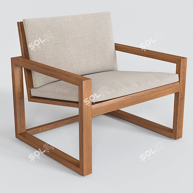 Sleek Wood Chair Design 3D model image 1