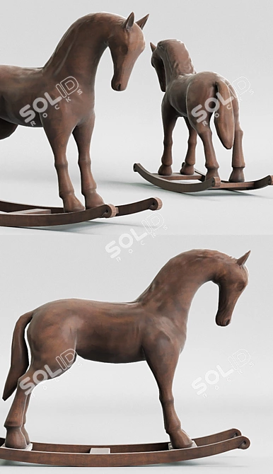 Miniature Toy Horse for Imaginative Play 3D model image 2