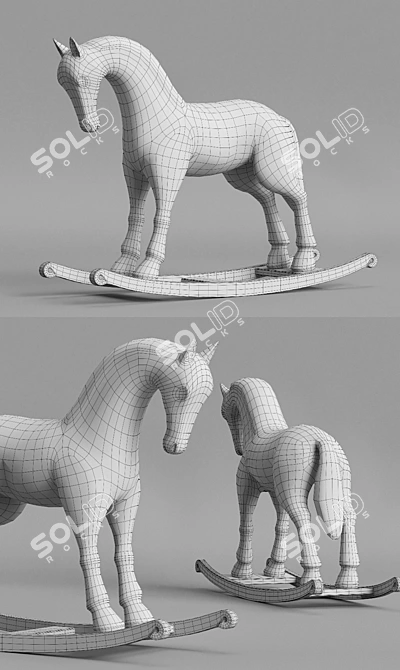 Miniature Toy Horse for Imaginative Play 3D model image 3