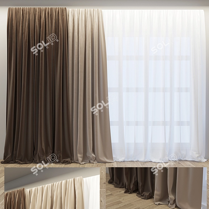 Elegant V-Ray Curtains 2011 3D model image 1