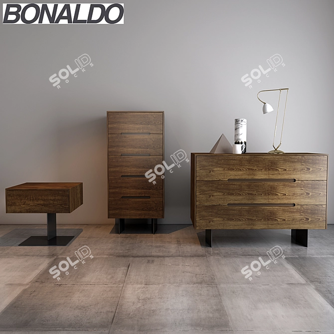 Bonaldo Wai & Gala: Sleek and Chic Bedside to Highboy 3D model image 1