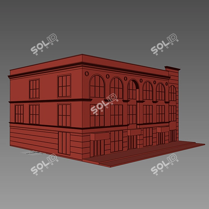 Elevate Your Space with Simple Multi-Story Building 3D model image 3