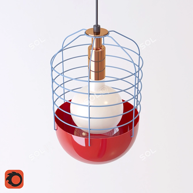 Bluff City 20 Steel Cage Lamp 3D model image 2