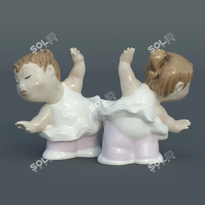 Porcelain Toes Sculpture | 9 cm 3D model image 2