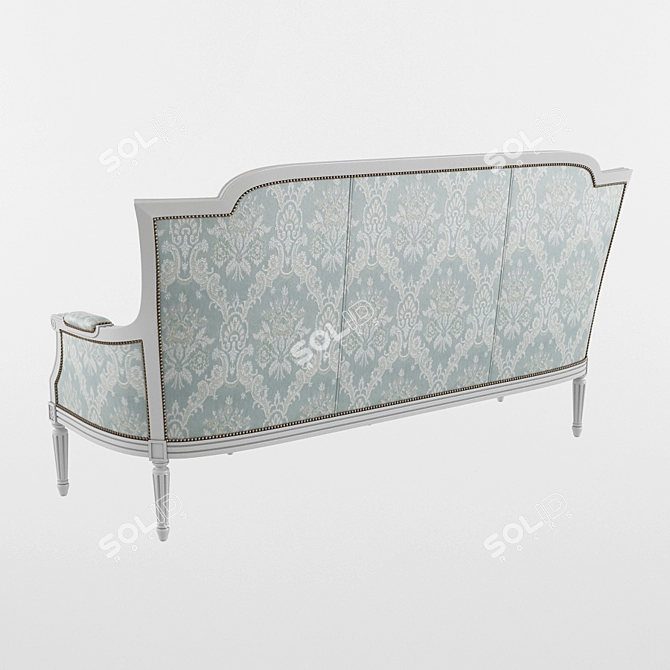 Elegance Victorian 3-Seater Sofa 3D model image 2