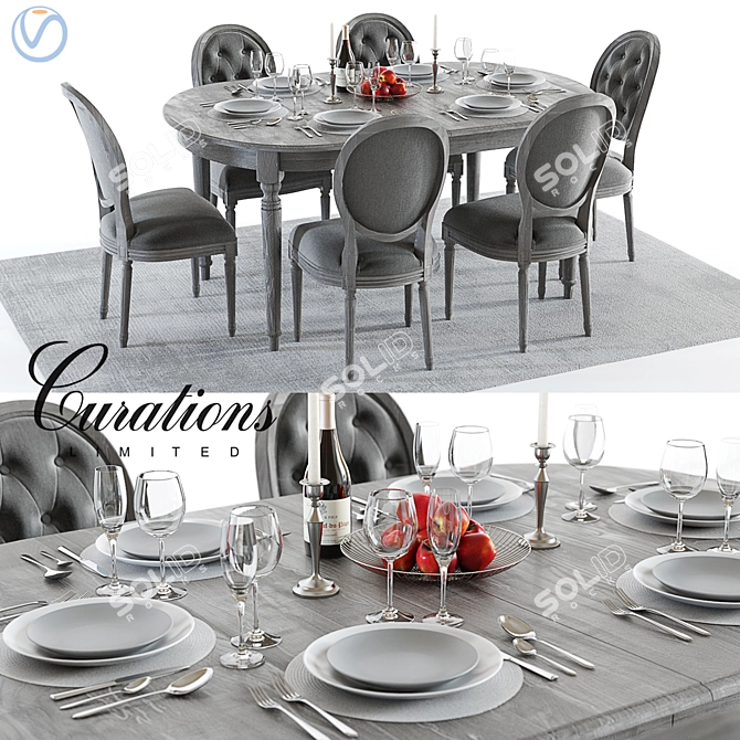Maison & Louis Dining Set 3D model image 1
