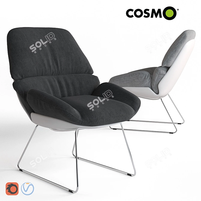 Cosmo Armchair Bay: Stylish Comfort for Your Home 3D model image 1