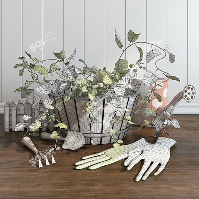 Green Garden Tool Set: Versatile and Durable 3D model image 3