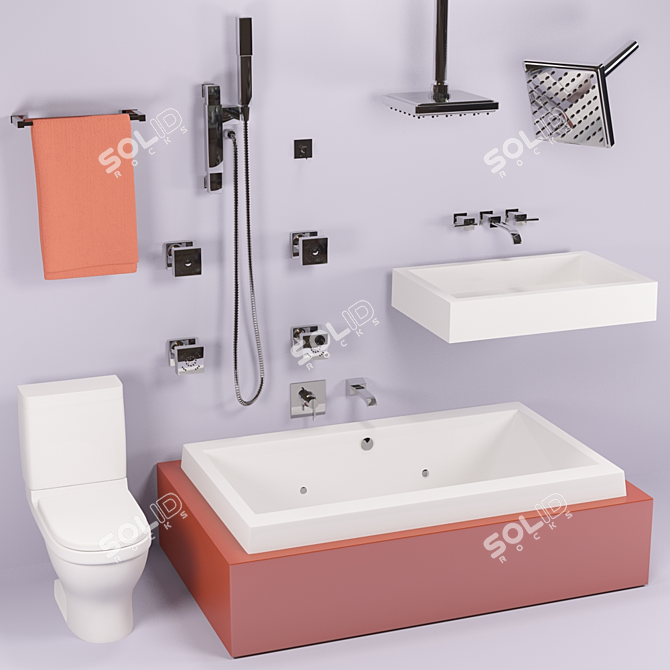 Danze Bathroom Set: Stylish and Functional Fixtures 3D model image 1