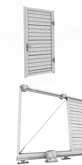 Alutech Comfort Gate + Nice Robus Automation 3D model image 1