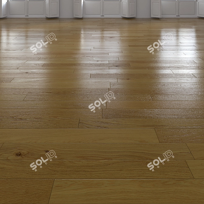 Natural Oak Dark Floor: High Quality, Real-World Size 3D model image 1