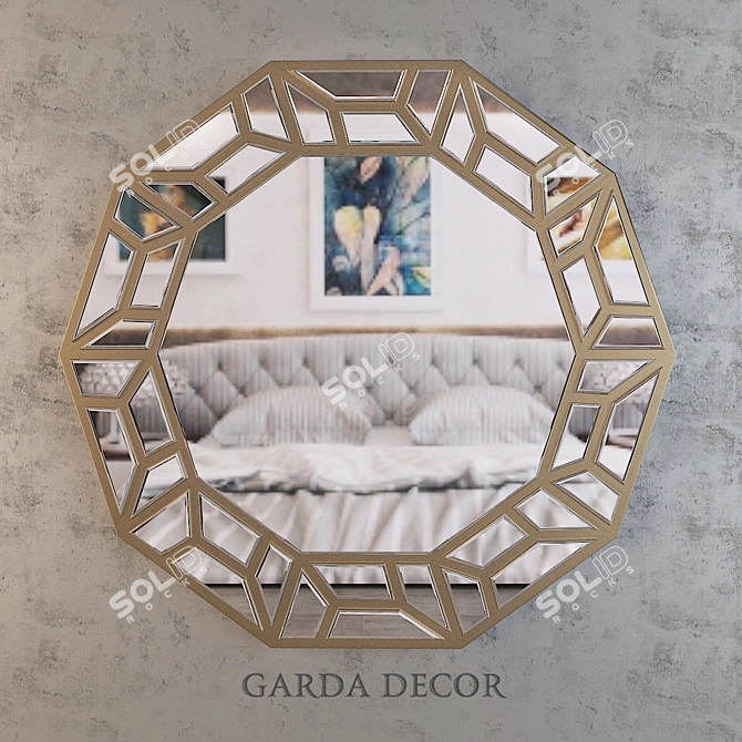 Garda Decor Gold Mirror 3D model image 1