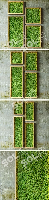 Stabilized Moss Wall with LED Lighting 3D model image 2