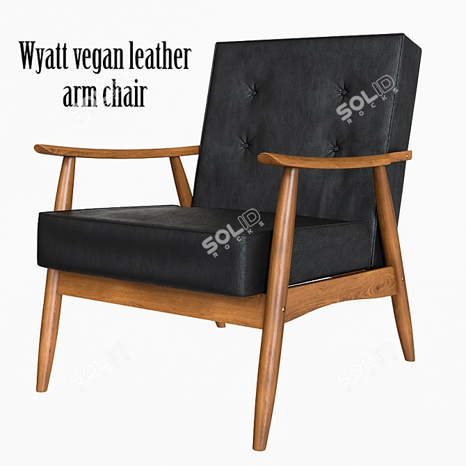 Wyatt Vegan Leather Armchair: Chic Comfort 3D model image 1