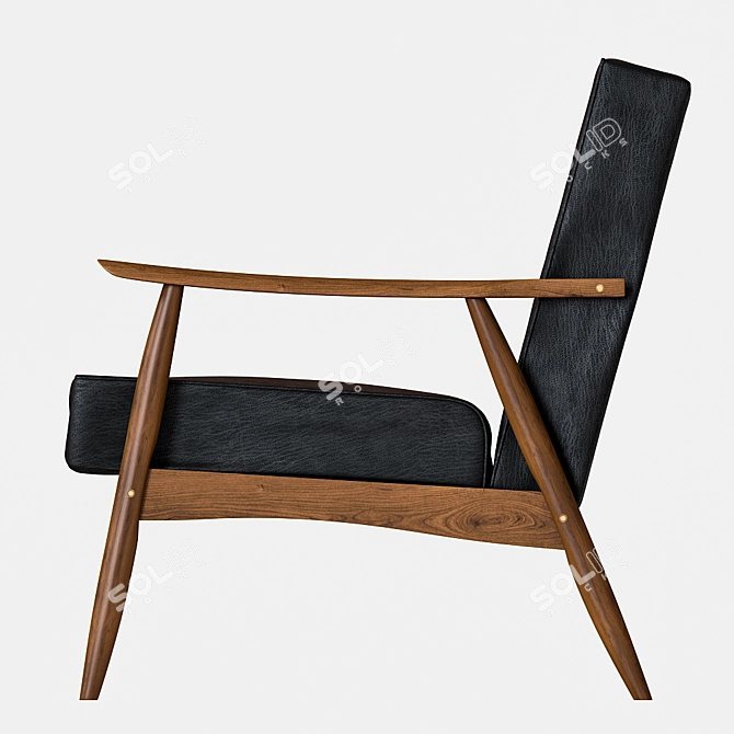 Wyatt Vegan Leather Armchair: Chic Comfort 3D model image 3