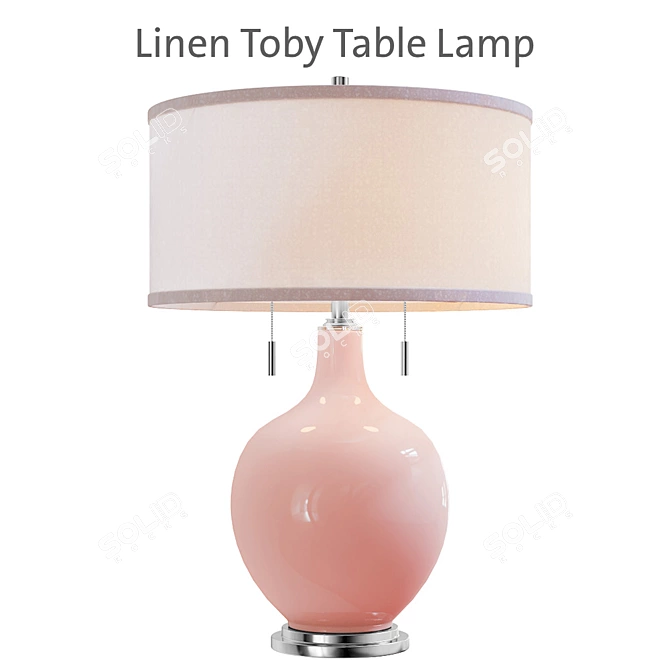 Luxe Linen Toby Floor Lamp 3D model image 1