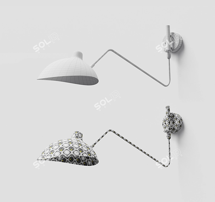 Sleek Mouille Sconce for Multiple Lamps 3D model image 3