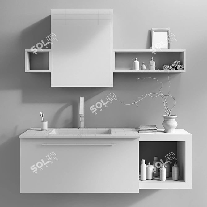 E.LY COMPOSITION 40: Stylish Bathroom Furniture Set 3D model image 3