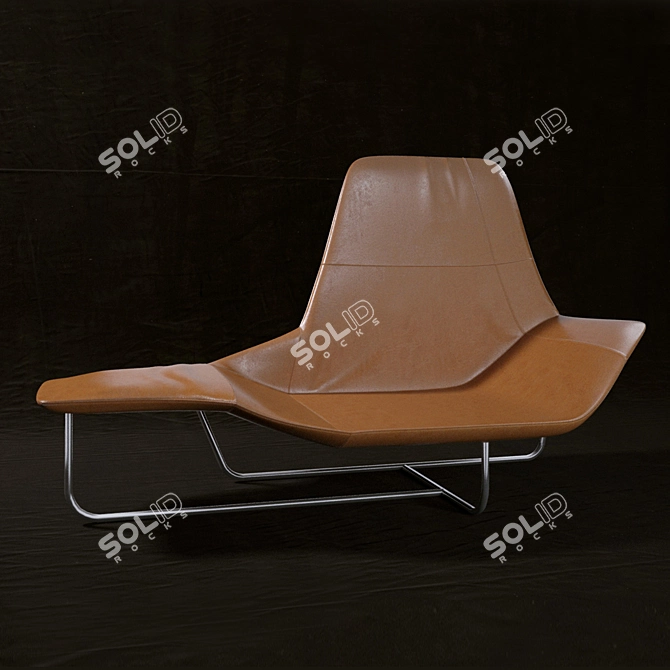 Zanotta Lama 921 Lounger: Elegant Graphite Chaise with Versatile Upholstery 3D model image 1