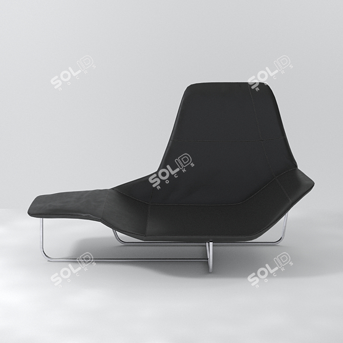 Zanotta Lama 921 Lounger: Elegant Graphite Chaise with Versatile Upholstery 3D model image 2