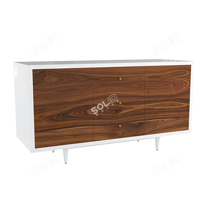 Modern Industrial Console Table 3D model image 1